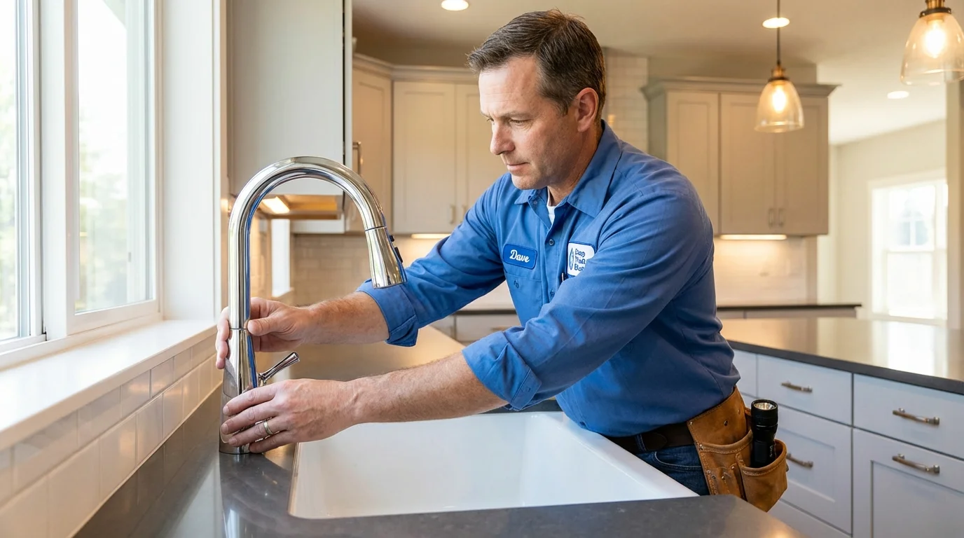 Kitchen faucet installation by Johns Plumbing LLC in Rindge