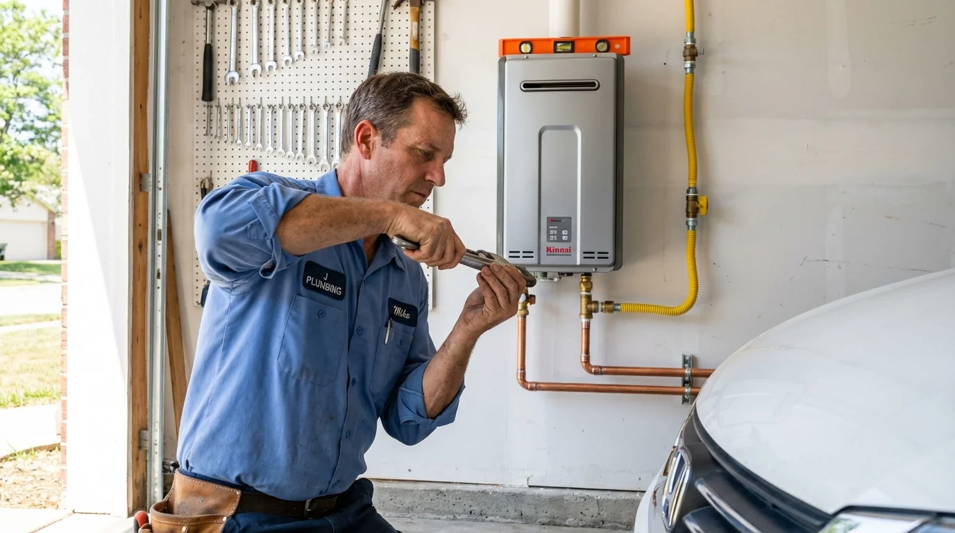 Tankless water heater installation by a Johns Plumbing LLC plumber in Rindge